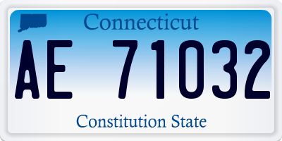 CT license plate AE71032