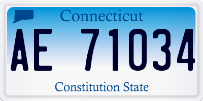 CT license plate AE71034