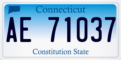 CT license plate AE71037