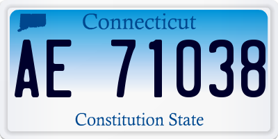 CT license plate AE71038