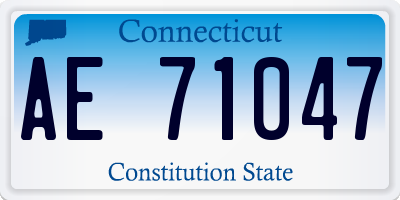 CT license plate AE71047