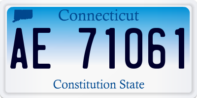 CT license plate AE71061
