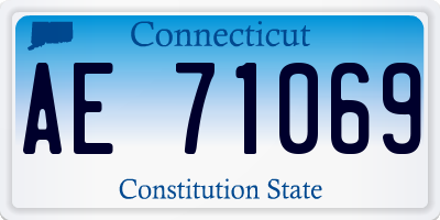 CT license plate AE71069