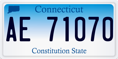 CT license plate AE71070