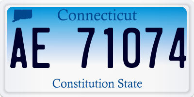 CT license plate AE71074