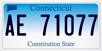 CT license plate AE71077