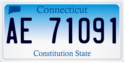 CT license plate AE71091