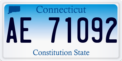 CT license plate AE71092