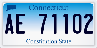 CT license plate AE71102