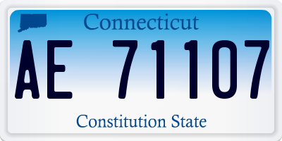 CT license plate AE71107