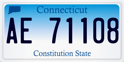 CT license plate AE71108