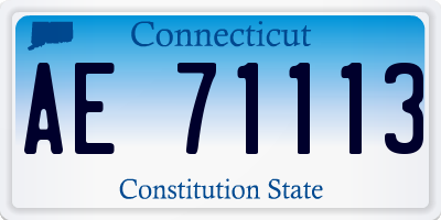 CT license plate AE71113