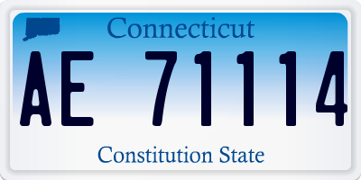 CT license plate AE71114