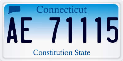 CT license plate AE71115