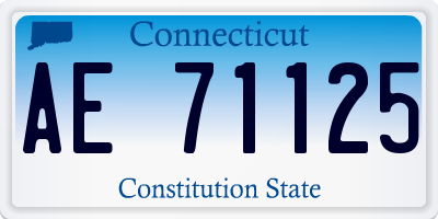 CT license plate AE71125