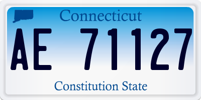CT license plate AE71127