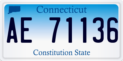 CT license plate AE71136