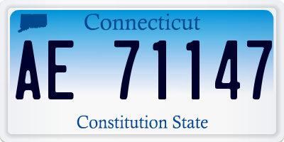 CT license plate AE71147