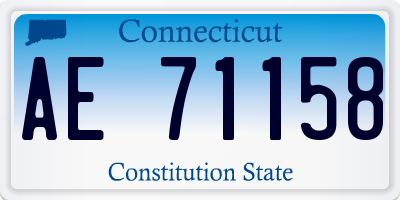CT license plate AE71158