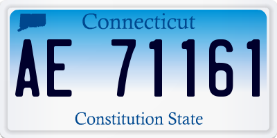 CT license plate AE71161