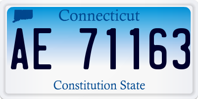 CT license plate AE71163