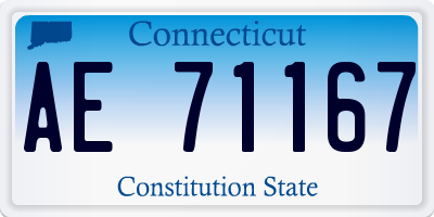 CT license plate AE71167