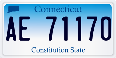 CT license plate AE71170