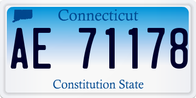 CT license plate AE71178