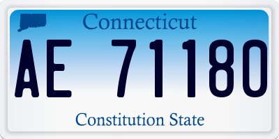 CT license plate AE71180