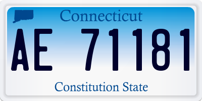 CT license plate AE71181