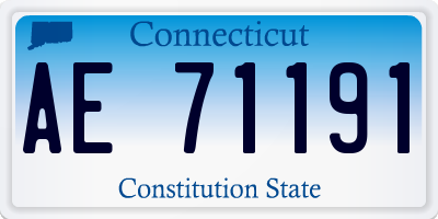 CT license plate AE71191