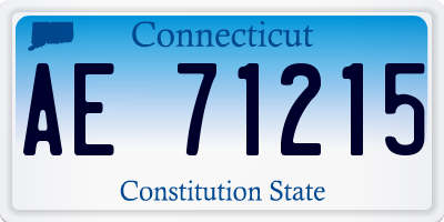 CT license plate AE71215