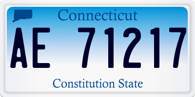 CT license plate AE71217
