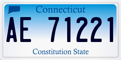 CT license plate AE71221