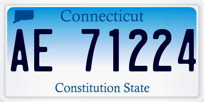 CT license plate AE71224