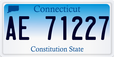 CT license plate AE71227