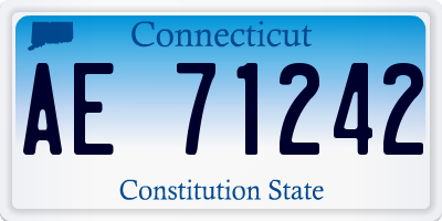 CT license plate AE71242