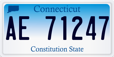 CT license plate AE71247