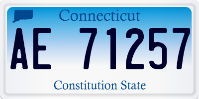 CT license plate AE71257