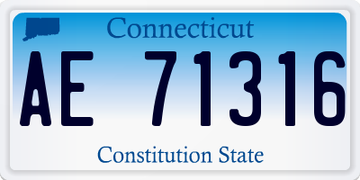 CT license plate AE71316