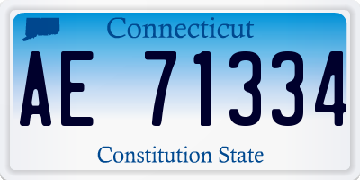 CT license plate AE71334