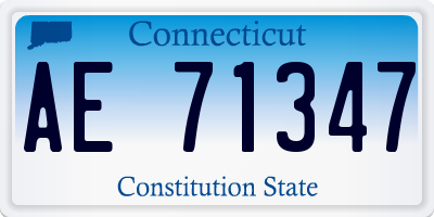 CT license plate AE71347