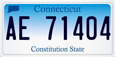 CT license plate AE71404