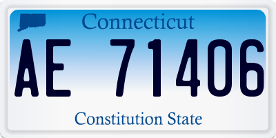 CT license plate AE71406