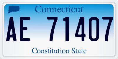 CT license plate AE71407