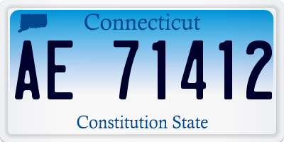 CT license plate AE71412