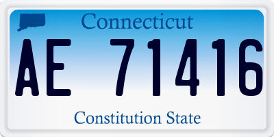 CT license plate AE71416