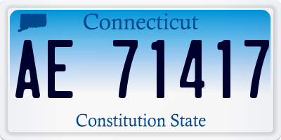 CT license plate AE71417