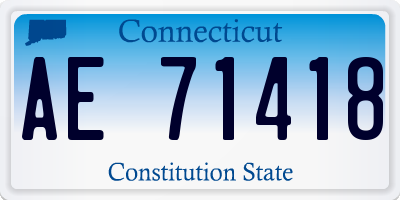 CT license plate AE71418
