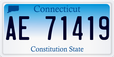 CT license plate AE71419